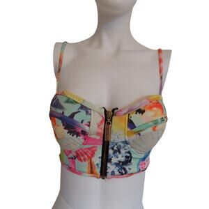 Lanca Perfume Art Design cropped camisole top size XS Made in Brazil